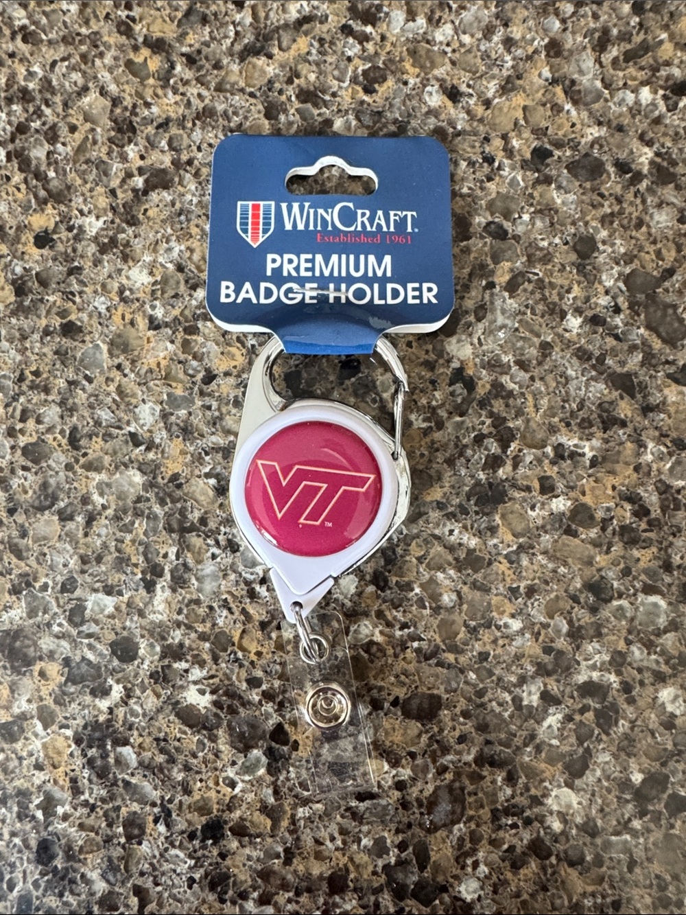 WinCraft VT Virginia Tech Retractable Badge Holder with Clip